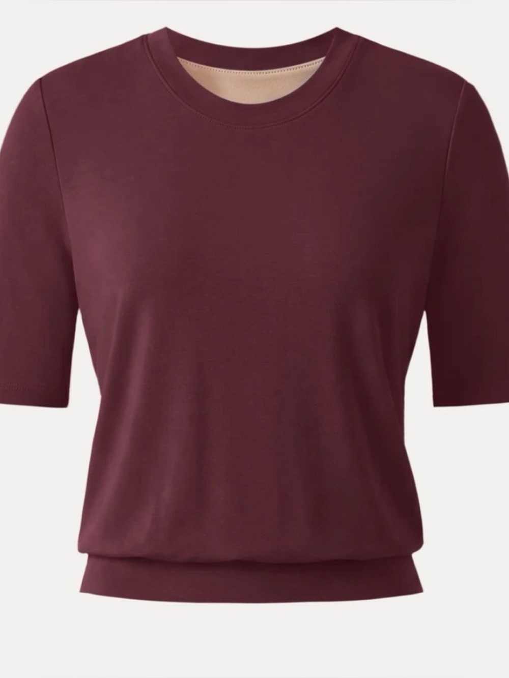 OGL Classic Short-Sleeve Crewneck Top - Deep Burgundy